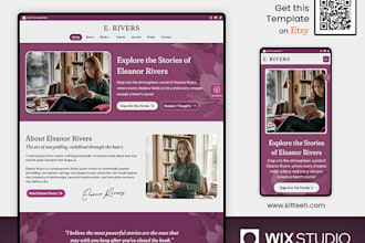 design wix author writer book novelist portfolio website
