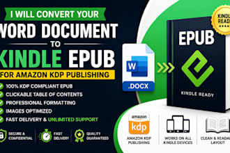 convert your word document to kindle epub for amazon KDP publishing