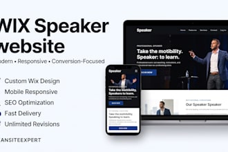 design a wix website for public speakers keynote speakers tedx wix websites