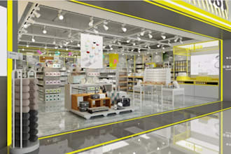 reorganize 3d luxury shopping mall,boutique interior,jewelry store,shelve render