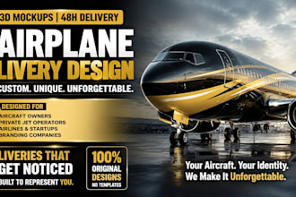 design airplane livery, custom livery and airplane wrap in 48 hours