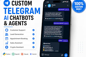 develop a custom ai telegram chatbot or agent for you