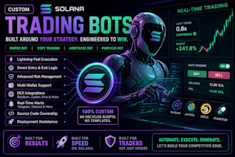 develop a custom crypto trading bot for solana and pump fun bot