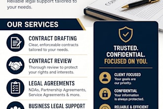 be your lawyer for all business needs, including contracts, agreements, demands