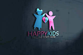 design childcare, education kids, and children logo