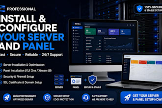 install and configure your server and panel