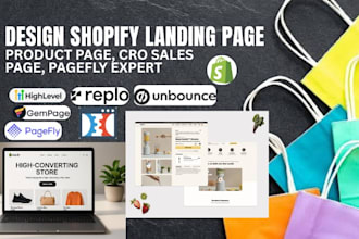 design shopify landing page, product page, cro sales page, pagefly expert