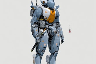 design sci fi mecha and robot concept art