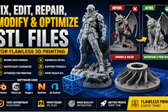 fix, edit, repair, modify, and optimize stl files for flawless 3d printing