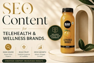 write SEO health and wellness blog content for telehealth brands