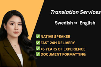 translate swedish to english as a native professional