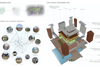 create architectural axonometric and concept diagrams