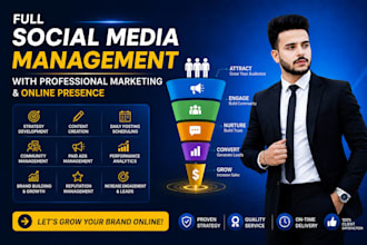 setup full social media management,with a professtional marketing,online presec
