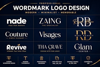 wordmark logo, modern wordmark, minimalist wordmark, typography wordmark