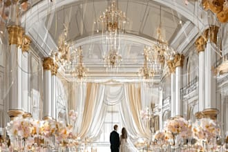design custom wedding venue illustration