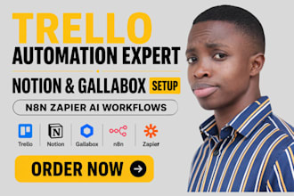 setup trello notion gallabox automation via n8n zapier ai workflow for business