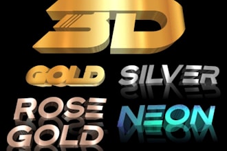 design and 3d metallic wordmark, monogram and emblem logo