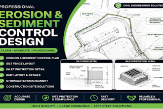 prepare stormwater erosion control plans, bmp layouts, sediment control details