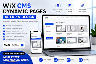 setup wix cms dynamic pages, wix cms collection and dynamic page design