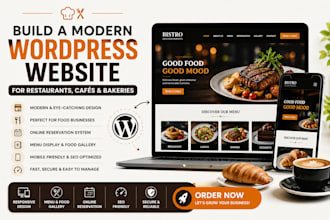 build a modern wordpress website for restaurants cafés and bakeries