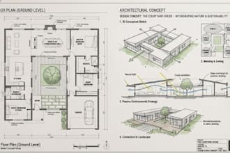 design your 3d shipping container house, floor plan and architectural concept