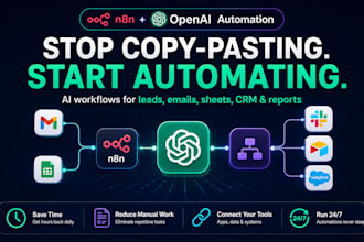 build n8n and openai automation for your business workflow