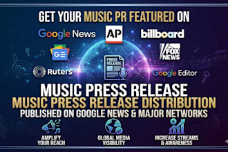 publish and distribute your music PR on google news and major news networks