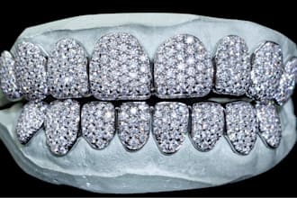 create custom diamond grillz jewelry cad design for casting in rhino matrixgold