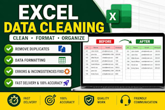 do excel data cleaning, formatting, and remove duplicates