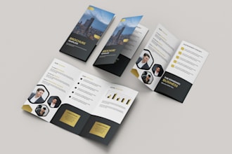do professional modern tri fold brochure design