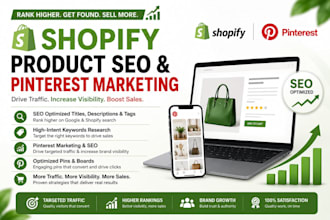 write SEO shopify product descriptions and do pinterest marketing