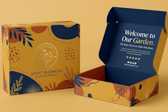 design custom product packaging, mailer box, gift box and 3d mockup design
