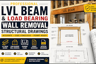 design lvl beams, structural drawing framing plans for load bearing wall removal