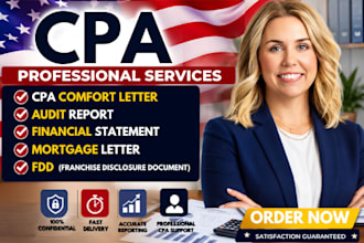 prepare cpa comfort letter audit report financial statement mortgage letter fdd