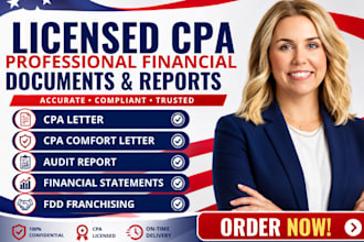 prepare cpa letter cpa comfort letter audit report financial statement fdd