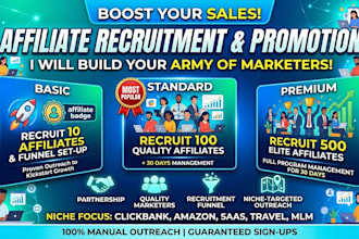 do affiliate recruitment and affiliate marketing promotion for your program