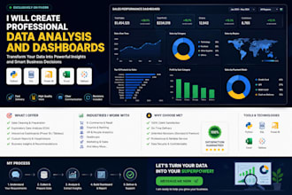 your data analyst and tableau expert, excel, and bi business dashboards