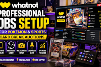 set up whatnot obs stream for pokémon and sports card break and live auctions