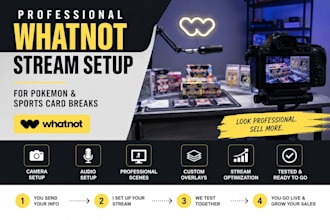 set up a professional whatnot obs stream for pokemon and sports card breaks