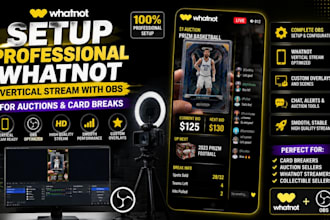 setup professional whatnot vertical stream with obs for auctions and card breaks
