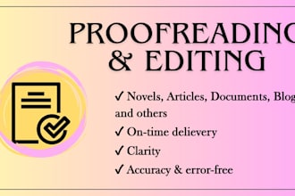 professionally proofread your novels or documents