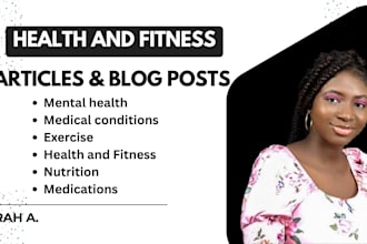 write your health and wellness blog posts and articles