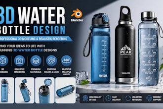 design fashion 3d water bottle