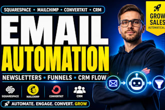 setup squarespace newsletter automation mailchimp converkit CRM salefunnel flow