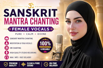 record professional female sanskrit mantra chanting and meditation vocals