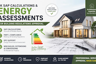 provide sap calculations sap assessment, and sap reports for building regulation