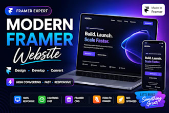 design modern framer website, framer landing page, figma to framer