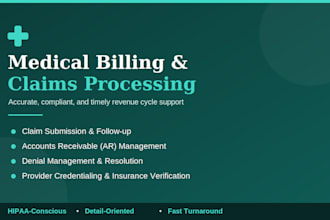 process medical insurance claims and manage billing ar