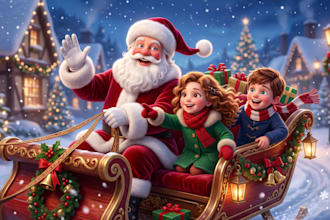 do christmas children story book children illustration design greeting card