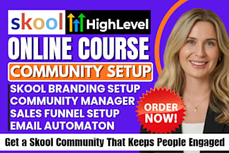 skool community setup skool online course community engagement, course manager